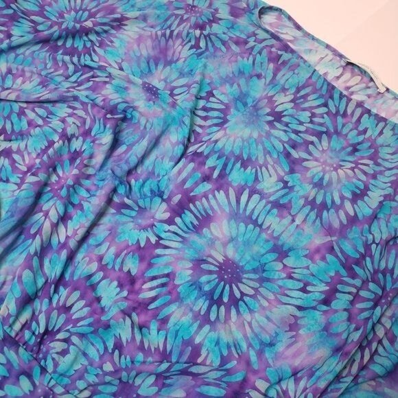 Fisico Cristina Ferrari Blue & Purple tie dye print Batwing Top Size m high end - Picture 4 of 6